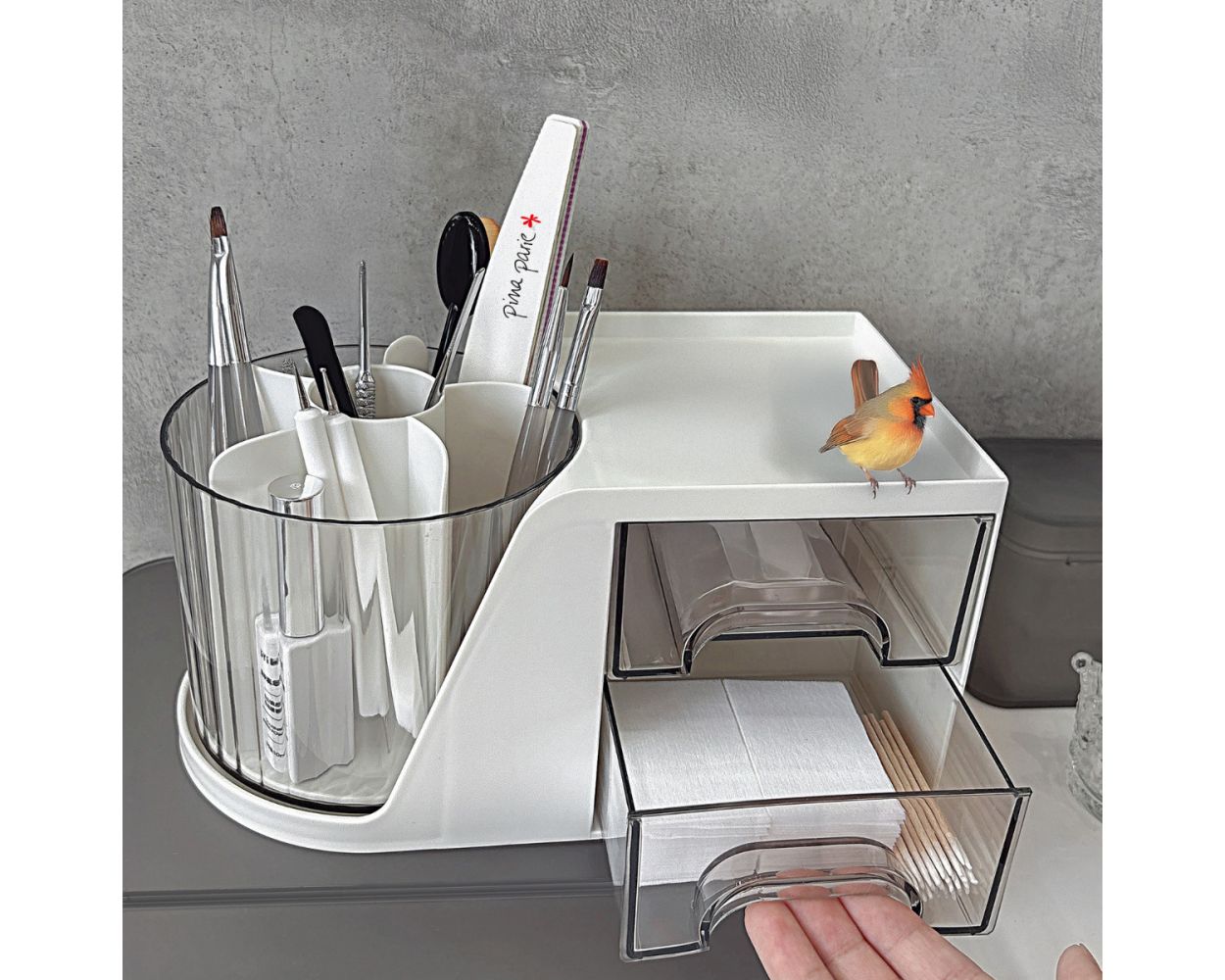 Namizni večnamenski predalnik - bel