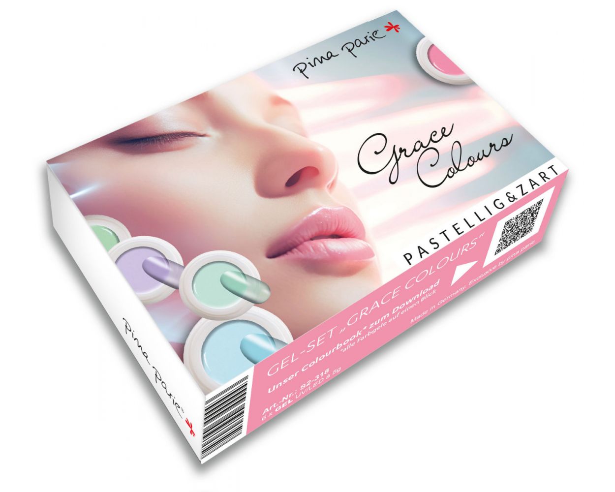 Set barvnih gelov Grace Colours - 5x5g barvni gel + Gloss White Satin